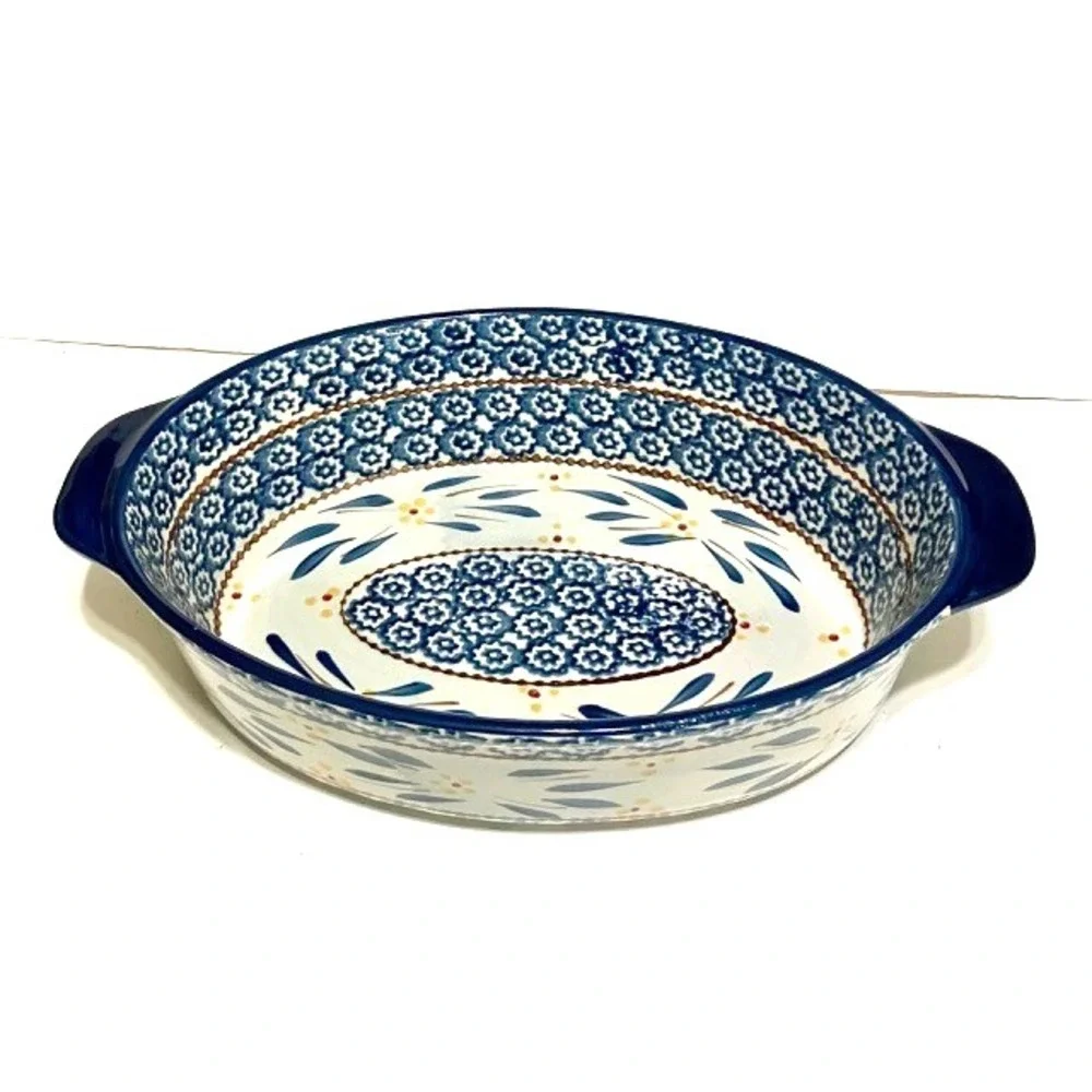 Temp-tations Presentable Ovenware By Tara Old World Blue 2.5 Qt Baking Casserole